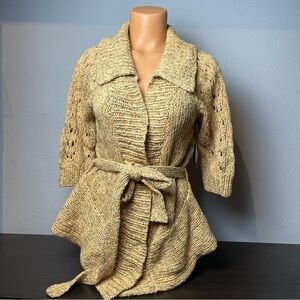 BASK Space-dyed Belted Sweater Snap Closures (K17)